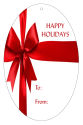 Vertical Oval Large Present Ribbon To From Christmas Hang Tag